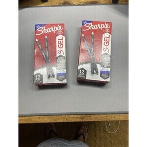 Sharpie S-Gel Pen 2096152, Blue Gel Ink, 0.7mm Medium Point, 2 Boxes of 12 Pens